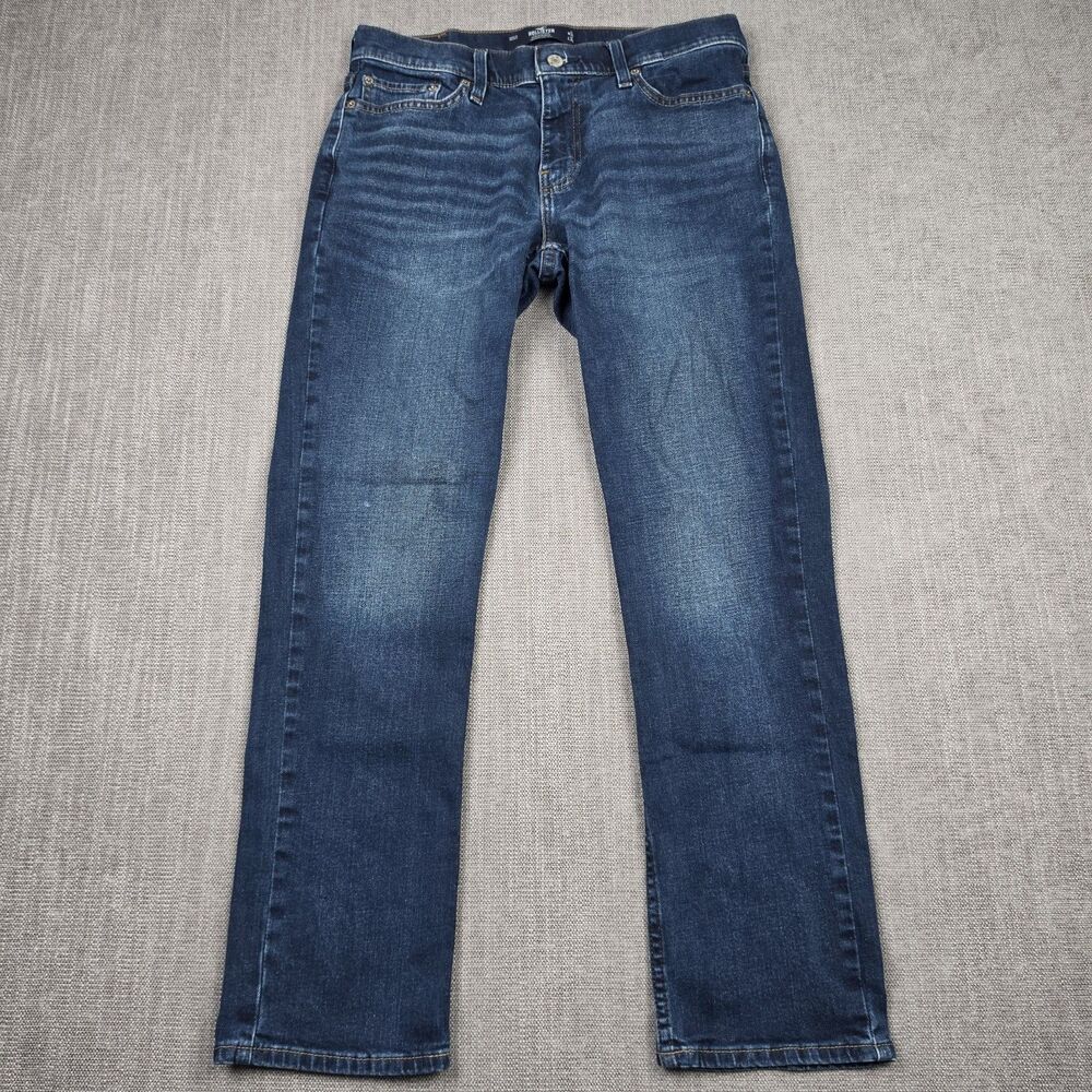 Hollister Mens Slim Straight Jeans 30x30 Epic Flex Dark Wash Blue Denim Stretch